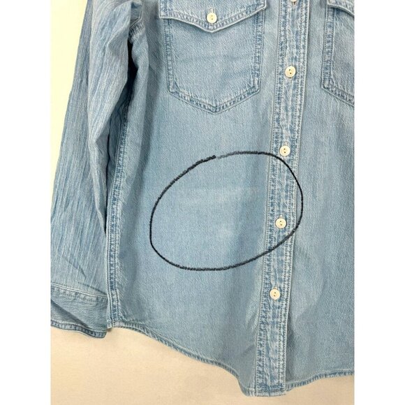 Madewell Denim Western Button-Up Shirt in Landrea Wash sz XXS - Picture 8 of 8
